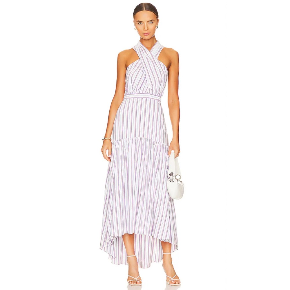 New! VERONICA‎ BEARD
Radley Striped Poplin Midi
Dress White Multi Sz 10 $598